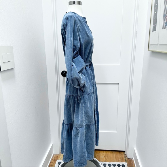 ANTHROPOLOGIE Pilcro Marta Tiered Corduroy Midi Dress - Picture 9 of 14